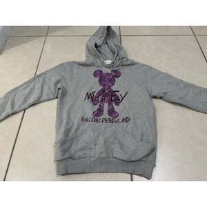 Disneyland Hong Kong Purple Mickey Mouse Gray Hoodie Pullover Size XS Women’s